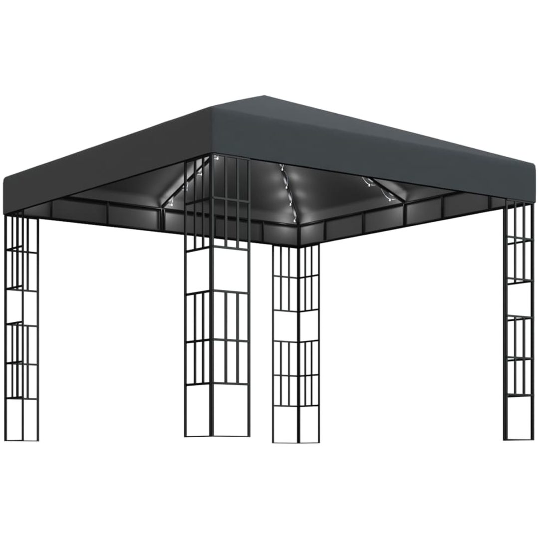 Paviljong med ljusslinga LED antracit vidaXL 3 x 3 m – bild 2