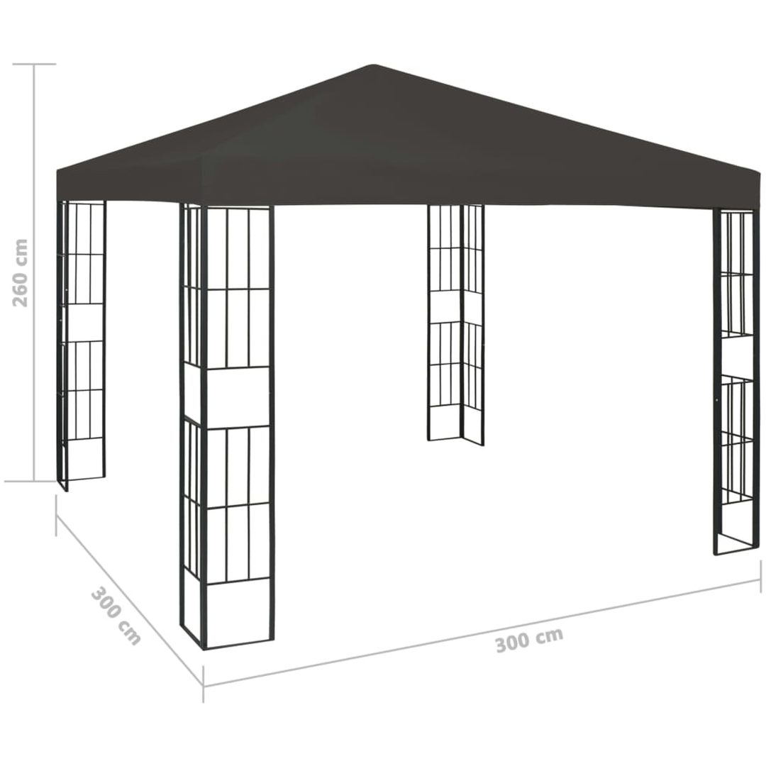 Paviljong med ljusslinga LED antracit vidaXL 3 x 3 m – bild 11