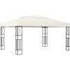 Paviljong med ljusslinga LED gräddvit tyg vidaXL 3 x 4 m – miniatyr 3