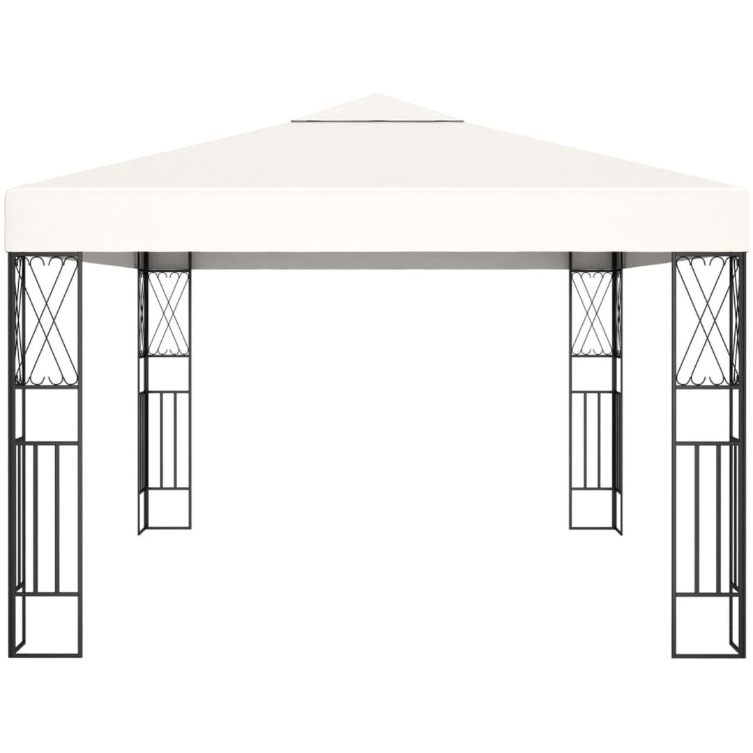 Paviljong med ljusslinga LED gräddvit tyg vidaXL 3 x 4 m – bild 5