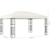 Paviljong med ljusslinga LED gräddvit tyg vidaXL 3 x 4 m – miniatyr 10
