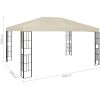 Paviljong med ljusslinga LED gräddvit vidaXL 3 x 4 m – miniatyr 11