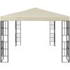Paviljong med ljusslinga LED gräddvit vidaXL 3 x 4 m – miniatyr 4