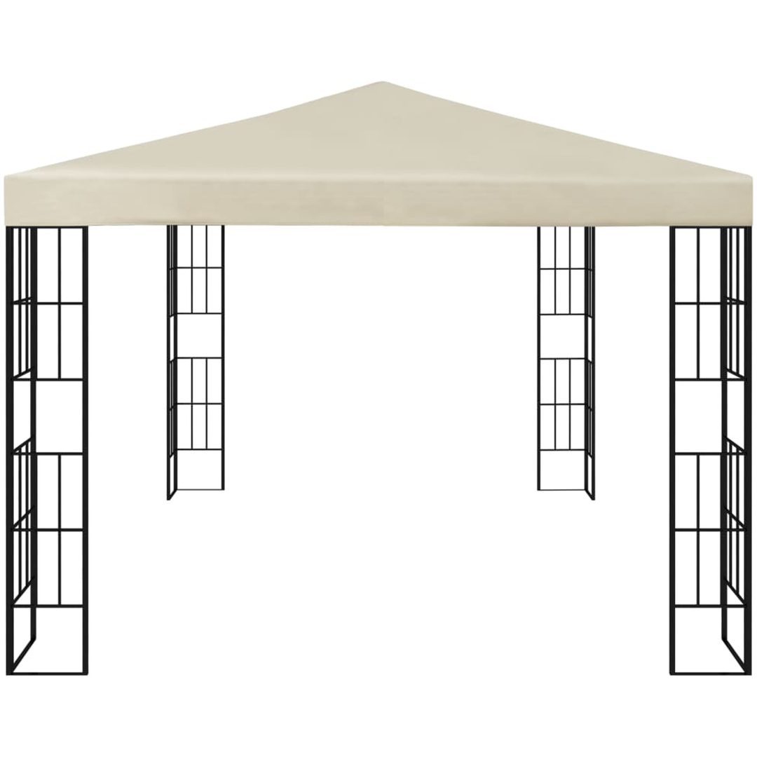 Paviljong med ljusslinga LED gräddvit vidaXL 3 x 4 m – bild 4