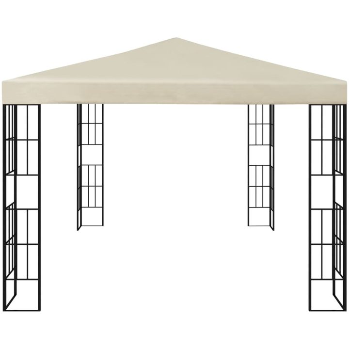 Paviljong med ljusslinga LED gräddvit vidaXL 3 x 4 m – bild 4