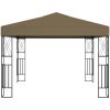 Paviljong med ljusslinga LED taupe tyg vidaXL 3 x 3 m – miniatyr 4