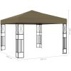 Paviljong med ljusslinga LED taupe tyg vidaXL 3 x 3 m – miniatyr 9