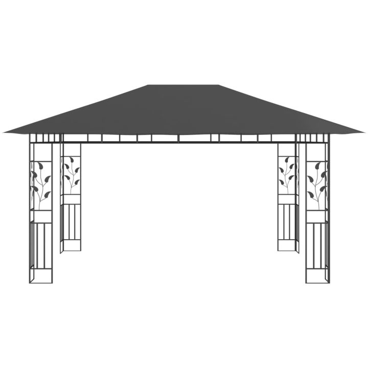 Paviljong med myggnät antracit 180 g/m² vidaXL 4 x 3 x 2.73 m – bild 3