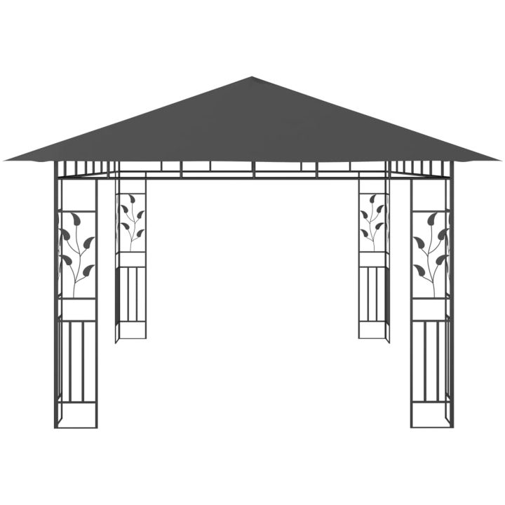 Paviljong med myggnät antracit 180 g/m² vidaXL 4 x 3 x 2.73 m – bild 4