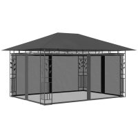 Paviljong med myggnät antracit 180 g/m² vidaXL
