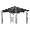 Paviljong med myggnät och ljusslinga LED antracit vidaXL 3 x 3 x 2.73 m – miniatyr 4