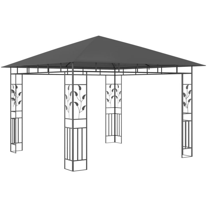 Paviljong med myggnät och ljusslinga LED antracit vidaXL 3 x 3 x 2.73 m – bild 5
