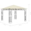 Paviljong med myggnät och ljusslinga LED gräddvit vidaXL 3 x 3 x 2.73 m – miniatyr 11