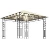 Paviljong med myggnät och ljusslinga LED gräddvit vidaXL 3 x 3 x 2.73 m – miniatyr 4