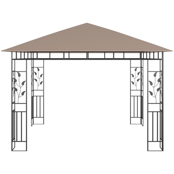 Paviljong med myggnät taupe 180 g/m² vidaXL 3 x 3 x 2.73 m – bild 3