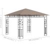 Paviljong med myggnät taupe 180 g/m² vidaXL 3 x 3 x 2.73 m – miniatyr 5