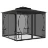 Paviljong med nät antracit vidaXL 300 x 300 x 265 cm – miniatyr 2