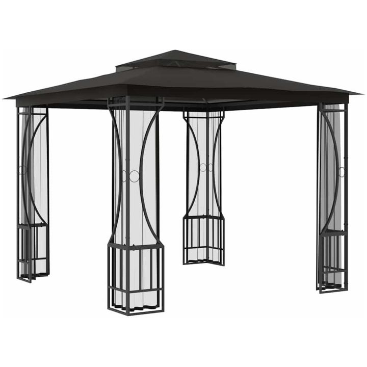 Paviljong med nät antracit vidaXL 300 x 300 x 265 cm – bild 3
