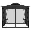 Paviljong med nät antracit vidaXL 300 x 300 x 265 cm – miniatyr 4