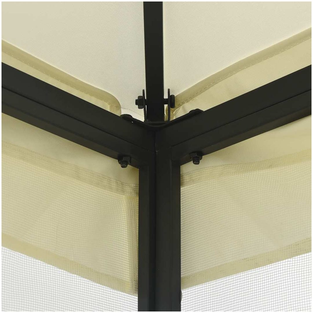 Paviljong med nät gräddvit vidaXL 300 x 300 x 265 cm – bild 5