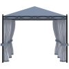 Paviljong med nätskärmar 3x4 m antracit stål vidaXL – miniatyr 3
