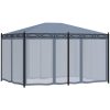 Paviljong med nätskärmar 3x4 m antracit stål vidaXL – miniatyr 4