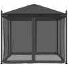Paviljong med nätväggar antracit 2,93x2,93 m stål vidaXL – miniatyr 4