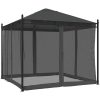 Paviljong med nätväggar antracit 2,93x2,93 m stål vidaXL – miniatyr 5