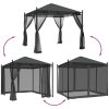 Paviljong med nätväggar antracit 2,93x2,93 m stål vidaXL – miniatyr 6