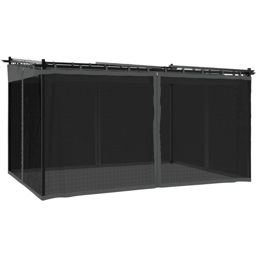 Paviljong med nätväggar antracit stål vidaXL 4 x 3 m – bild 2