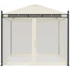 Paviljong med nätväggar gräddvit 2,93x2,93 m stål vidaXL – miniatyr 3