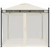Paviljong med nätväggar gräddvit 2,93x2,93 m stål vidaXL – miniatyr 4