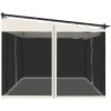 Paviljong med nätväggar gräddvit stål vidaXL 4 x 3 m – miniatyr 5