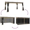 Paviljong med nätväggar taupe stål vidaXL 4 x 3 m – miniatyr 3
