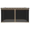 Paviljong med nätväggar taupe stål vidaXL 4 x 3 m – miniatyr 4