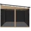 Paviljong med nätväggar taupe stål vidaXL 4 x 3 m – miniatyr 5