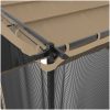 Paviljong med nätväggar taupe stål vidaXL 4 x 3 m – miniatyr 7