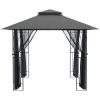 Paviljong med sidoväggar antracit stål vidaXL 300 x 300 x 270 cm – miniatyr 4