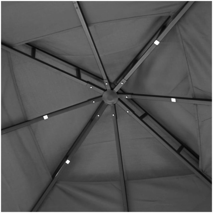 Paviljong med sidoväggar antracit stål vidaXL 300 x 300 x 270 cm – bild 6