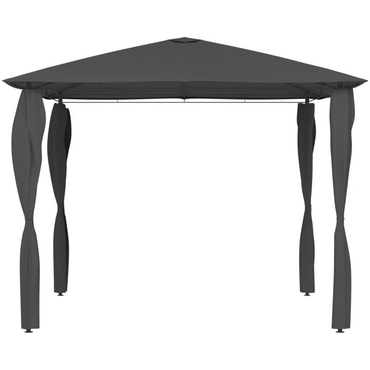 Paviljong med stolpar antracit 160 g/m² vidaXL 3 x 3 x 2.6 m – bild 2
