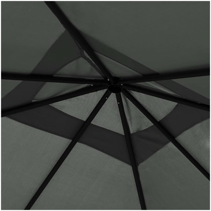 Paviljong med stolpar antracit 160 g/m² vidaXL 3 x 3 x 2.6 m – bild 3