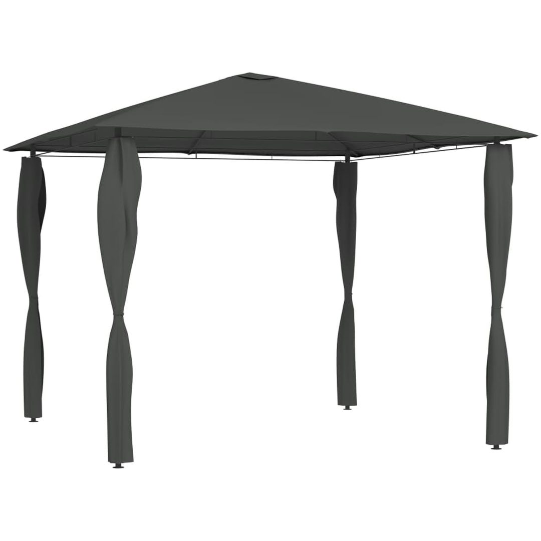 Paviljong med stolpar antracit 160 g/m² vidaXL 3 x 3 x 2.6 m