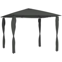 Paviljong med stolpar antracit 160 g/m² vidaXL