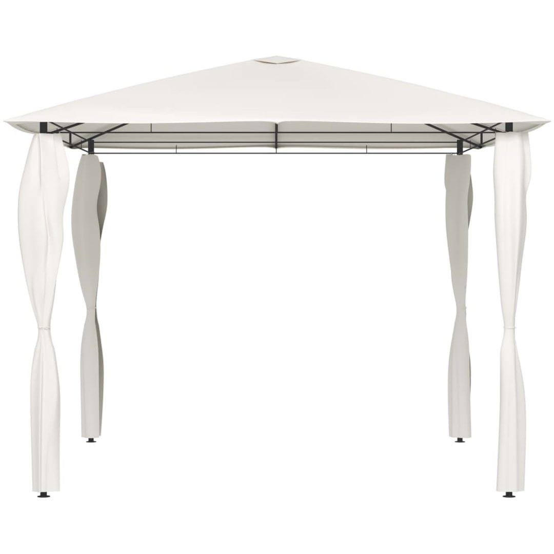 Paviljong med stolpar gräddvit 160 g/m² vidaXL 3 x 3 x 2.6 m – bild 2