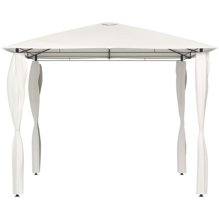 Paviljong med stolpar gräddvit 160 g/m² vidaXL 3 x 3 x 2.6 m – bild 2