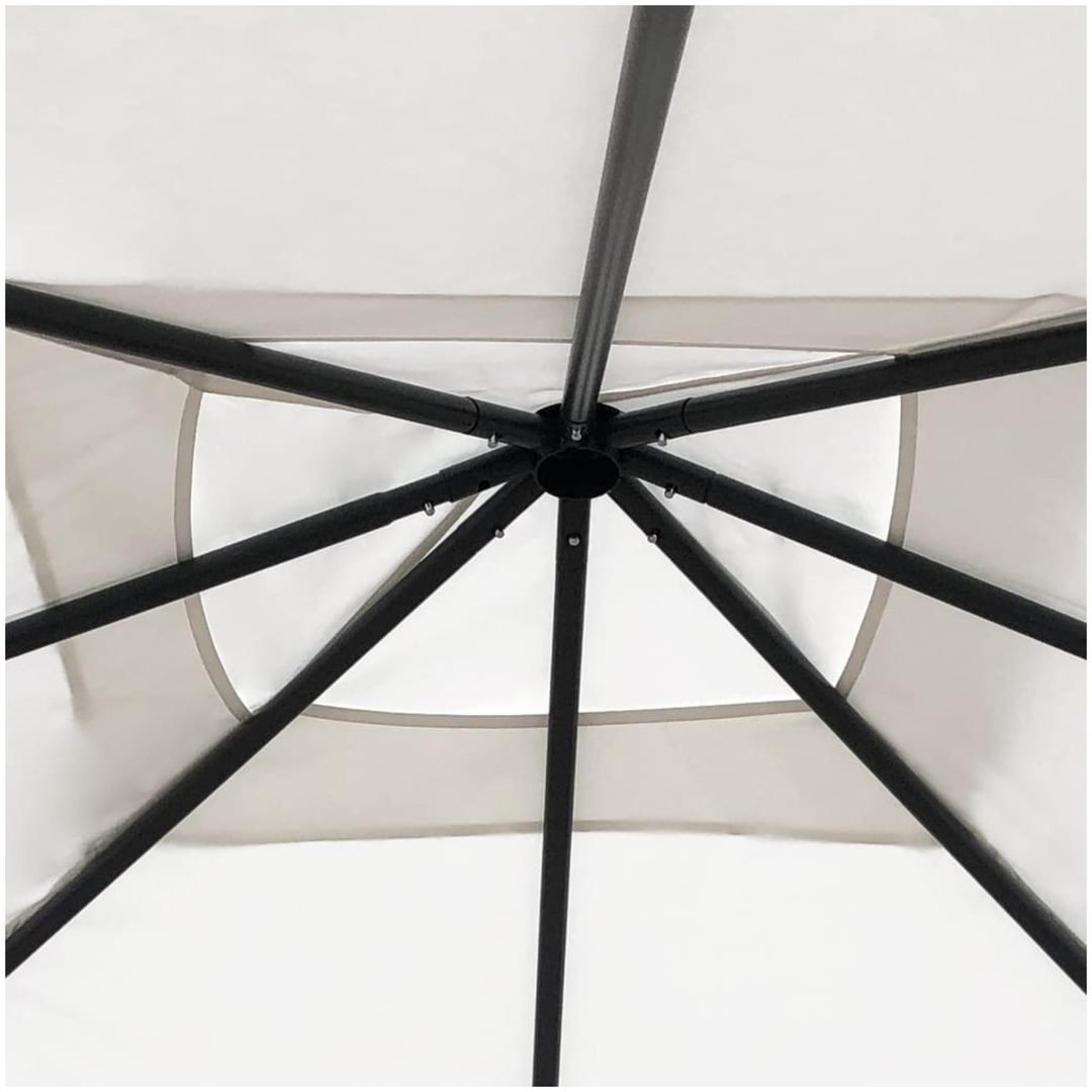 Paviljong med stolpar gräddvit 160 g/m² vidaXL 3 x 3 x 2.6 m – bild 3