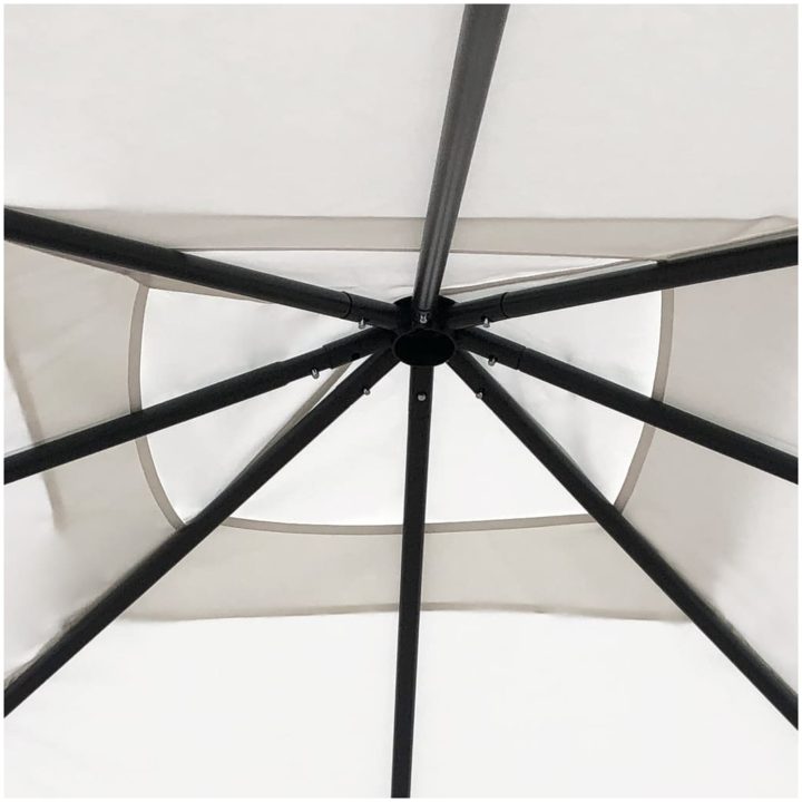 Paviljong med stolpar gräddvit 160 g/m² vidaXL 3 x 3 x 2.6 m – bild 3
