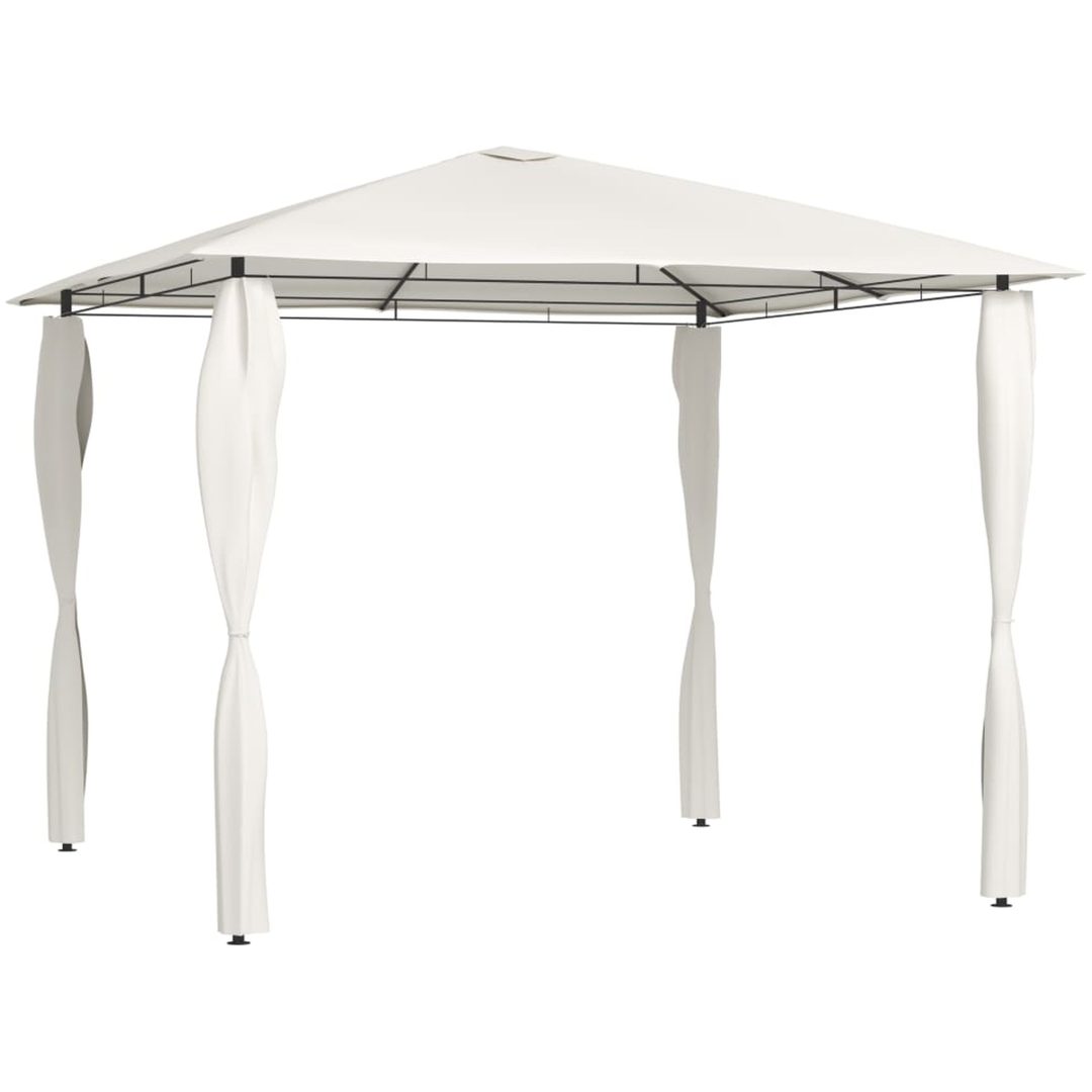 Paviljong med stolpar gräddvit 160 g/m² vidaXL 3 x 3 x 2.6 m