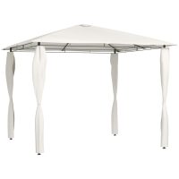Paviljong med stolpar gräddvit 160 g/m² vidaXL
