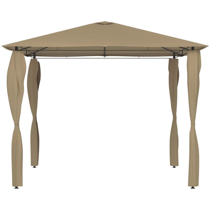 Paviljong med stolpar taupe 160 g/m² vidaXL 3 x 3 x 2.6 m – bild 2